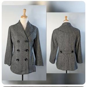 Rampage | tweed herring bone pea coat | small